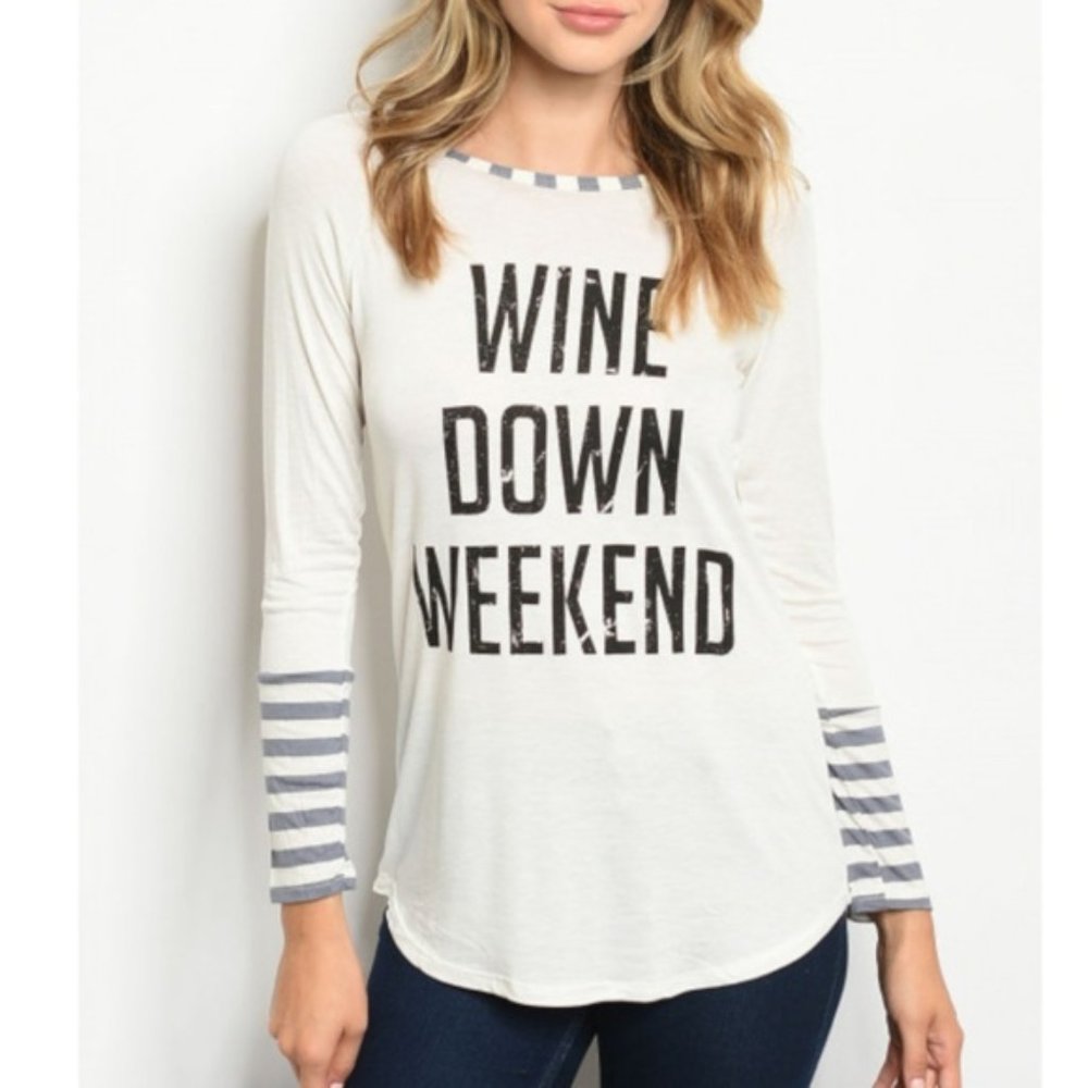 Ivory Indigo Wine Down Weekend Top